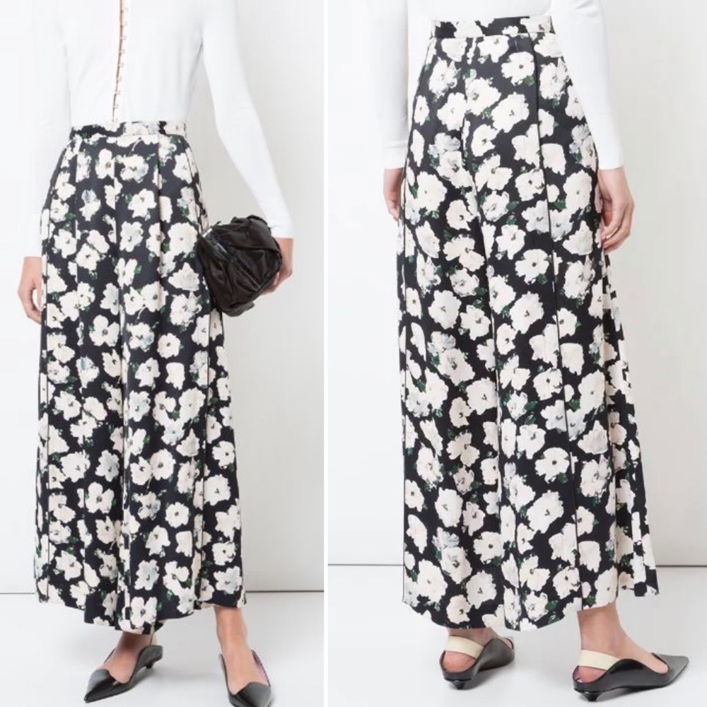 Proenza Schouler | Silk Floral Wide Leg Pants 6/8
